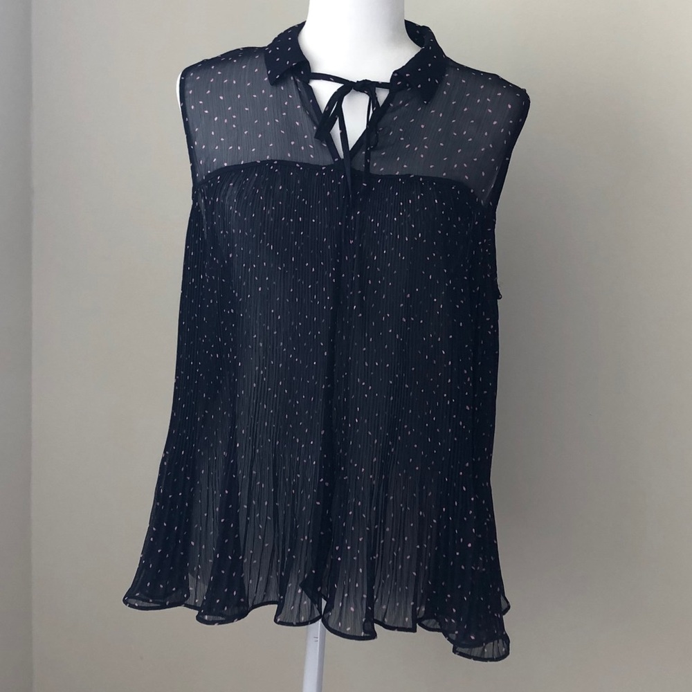 LC polka dot sleeveless swing shirt